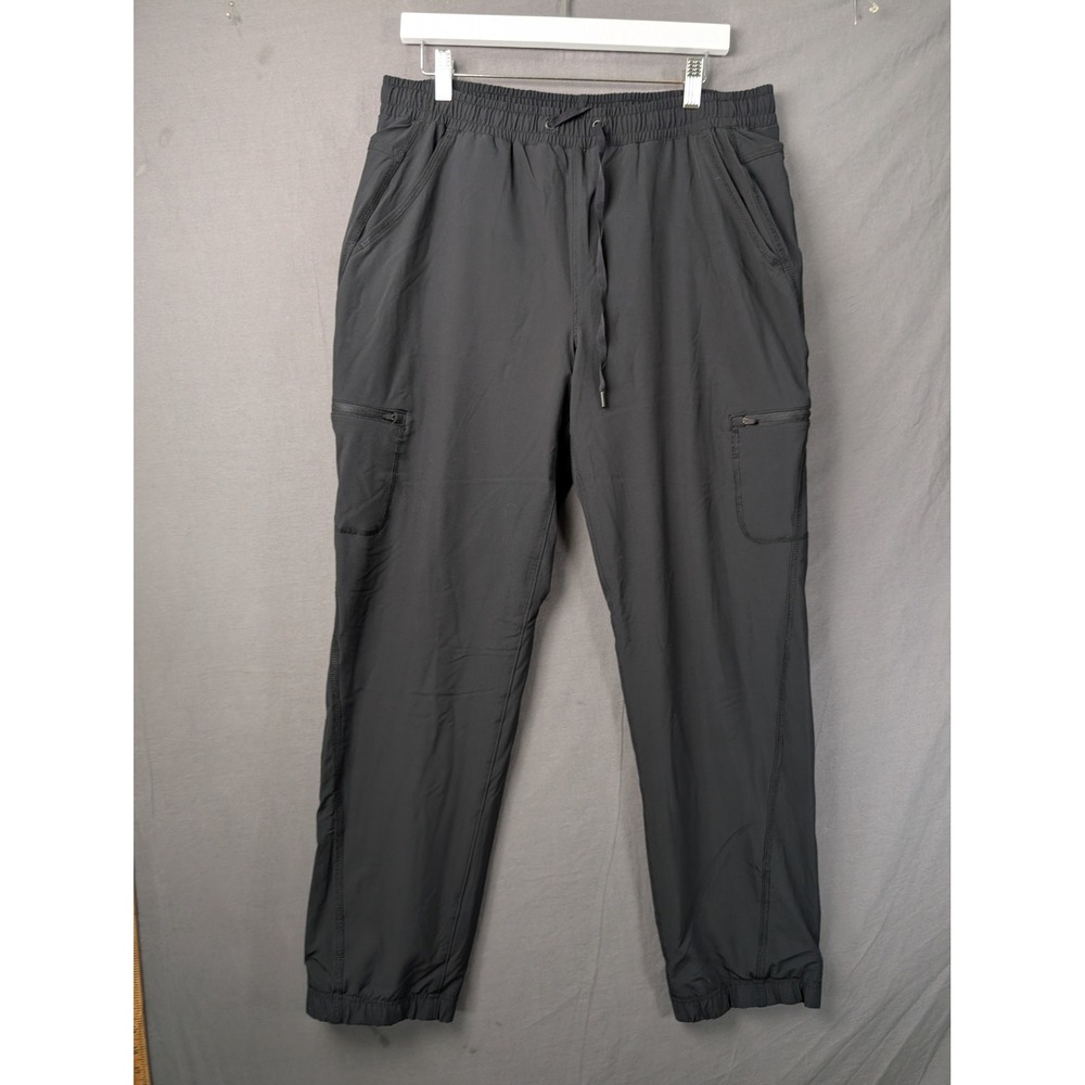 Eddie Bauer Womens Black Fleece Lined Cargo Jogger Pants Size 12 Outdoor Hiking